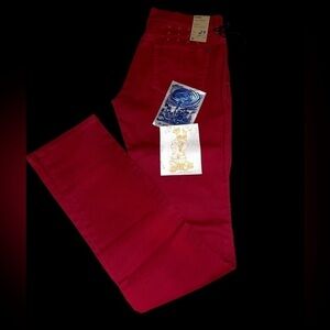 Ksubi  Red Jeans Super Skinny Low Rise Apache Leather- Women’s